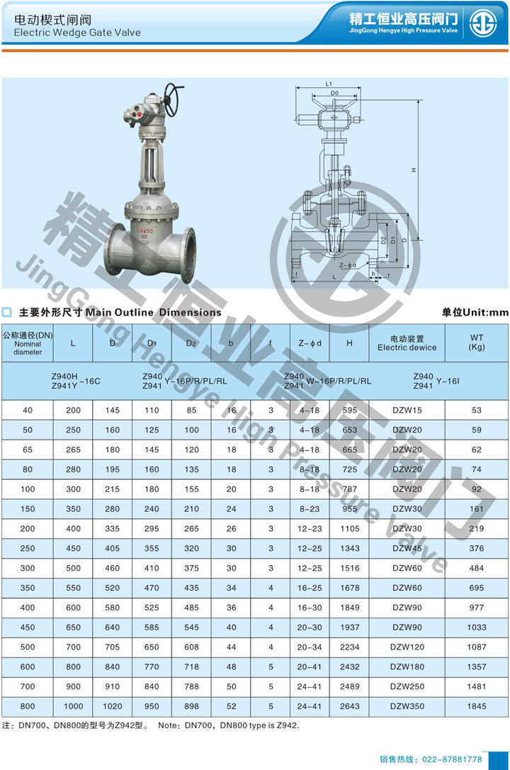 电动楔式闸阀 电动楔式闸阀