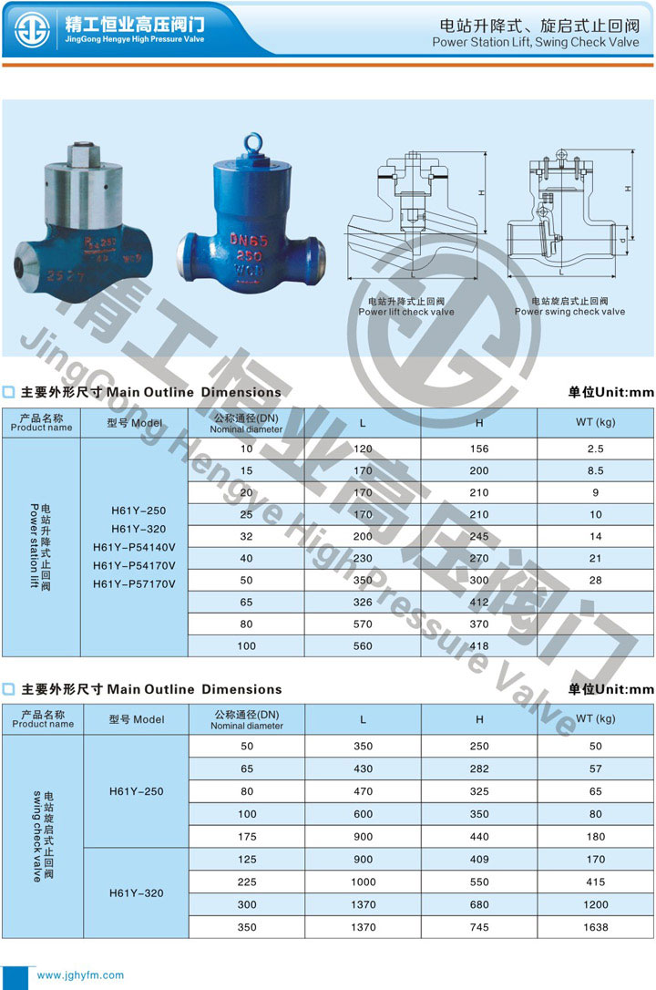 电站升降式、旋启式止回阀 电站升降式、旋启式止回阀